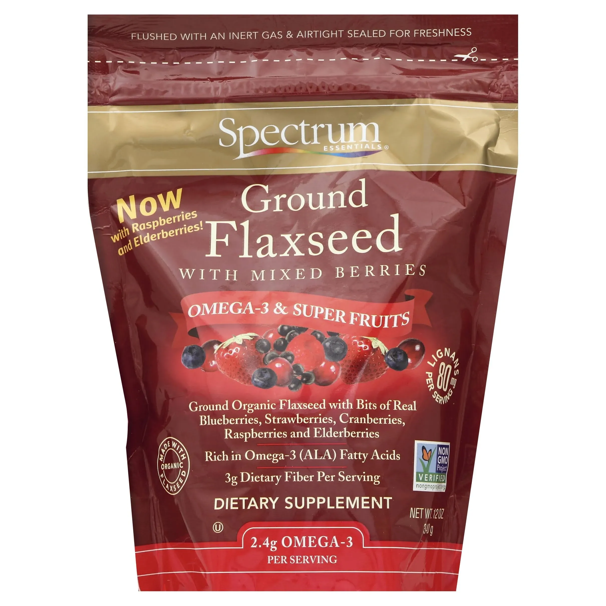 Spectrum Essentials Flaxseed with Mixed Berries, Ground - 12 oz