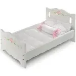 Badger Basket Rose Doll Bed With Trundle (fits American Girl Dolls) White