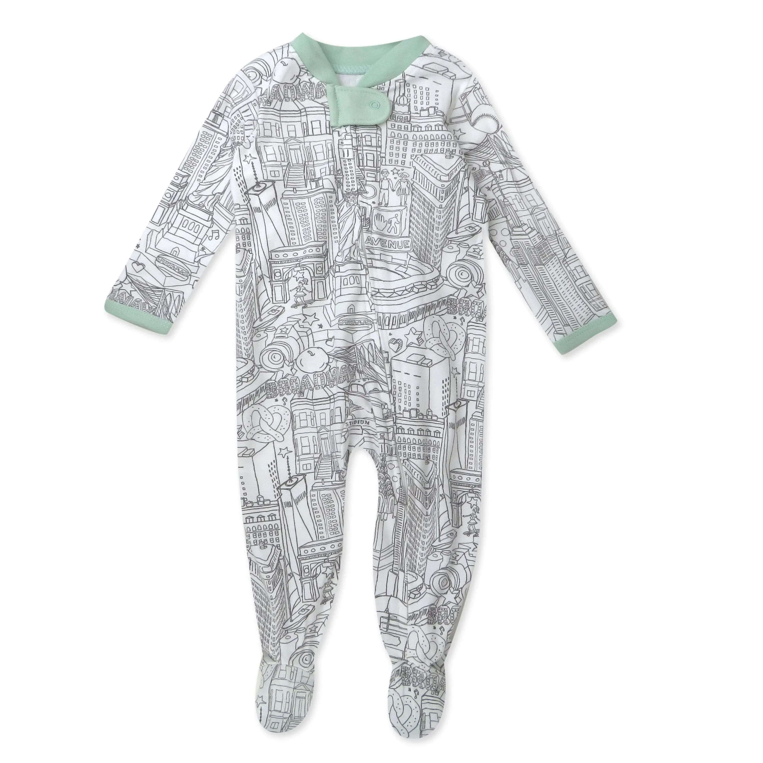 HonestBaby Baby Boys' Sleep and Play Footed Pajamas One-Piece Sleeper Jumpsuit Zip-front Pjs Organic Cotton