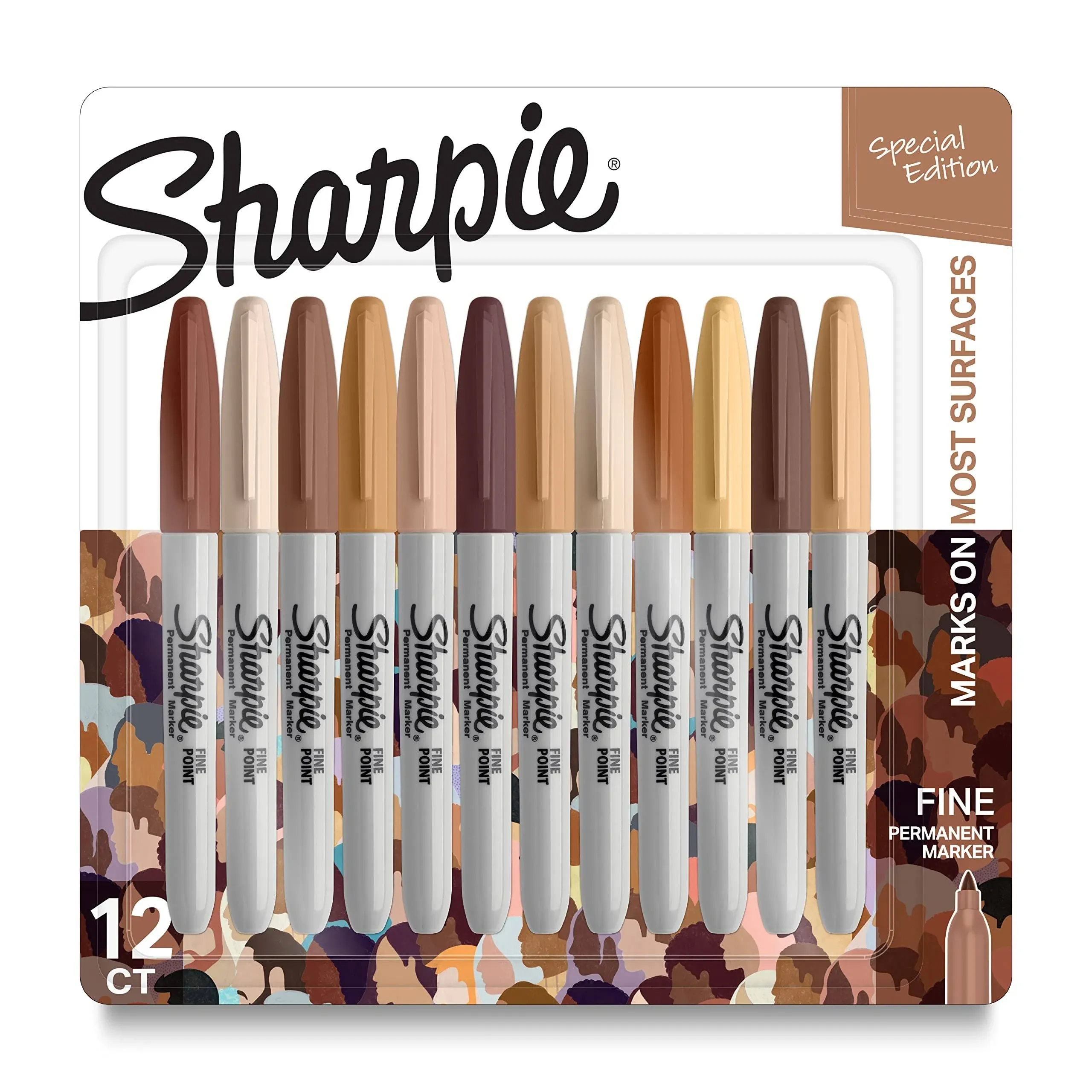 Sharpie&reg; Permanent Ultra-Fine Point Markers, Assorted Colors, Pack Of 12 Markers