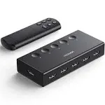 UGREEN HDMI Switch 5 in 1 Out 4K@60Hz, HDMI Switcher 4K HDR with IR Remote, 5 Port HDMI 2.0 Switcher 3D Dolby Vision Atmos CEC HDCP2.2, Selector Box Compatible with PS5 4 3 Xbox Switch Roku TV Black