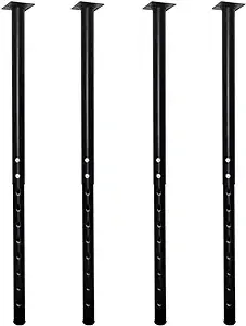 QLLY Adjustable Metal Table Leg, 24-40 inch, 60-100cm, Home Office DIY Desk Leg, Furniture Leg Set (4, Black)