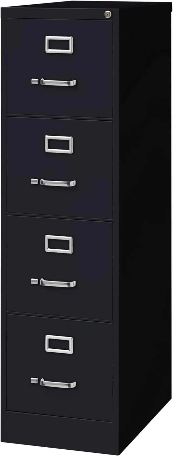 25" Deep Commercial 4 Drawer Letter Size High Side Vertical File Cabinet Color: Black