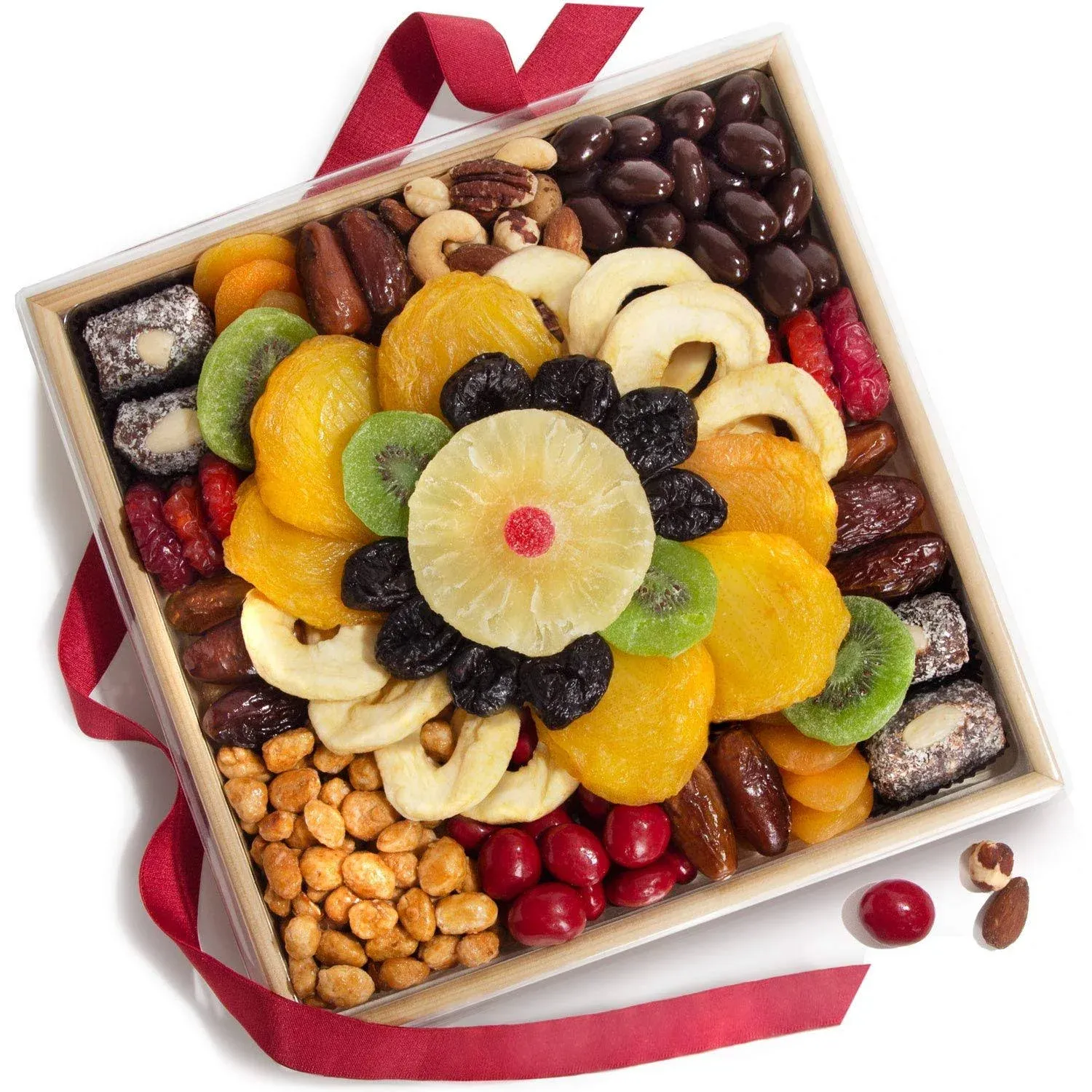 Golden State Fruit Festive Dried Fruit Nuts and Sweets Gift Basket Tray