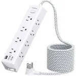 Surge Protector Power Strip - 10 Ft Extension Cord, Power Strip With 12 Widely