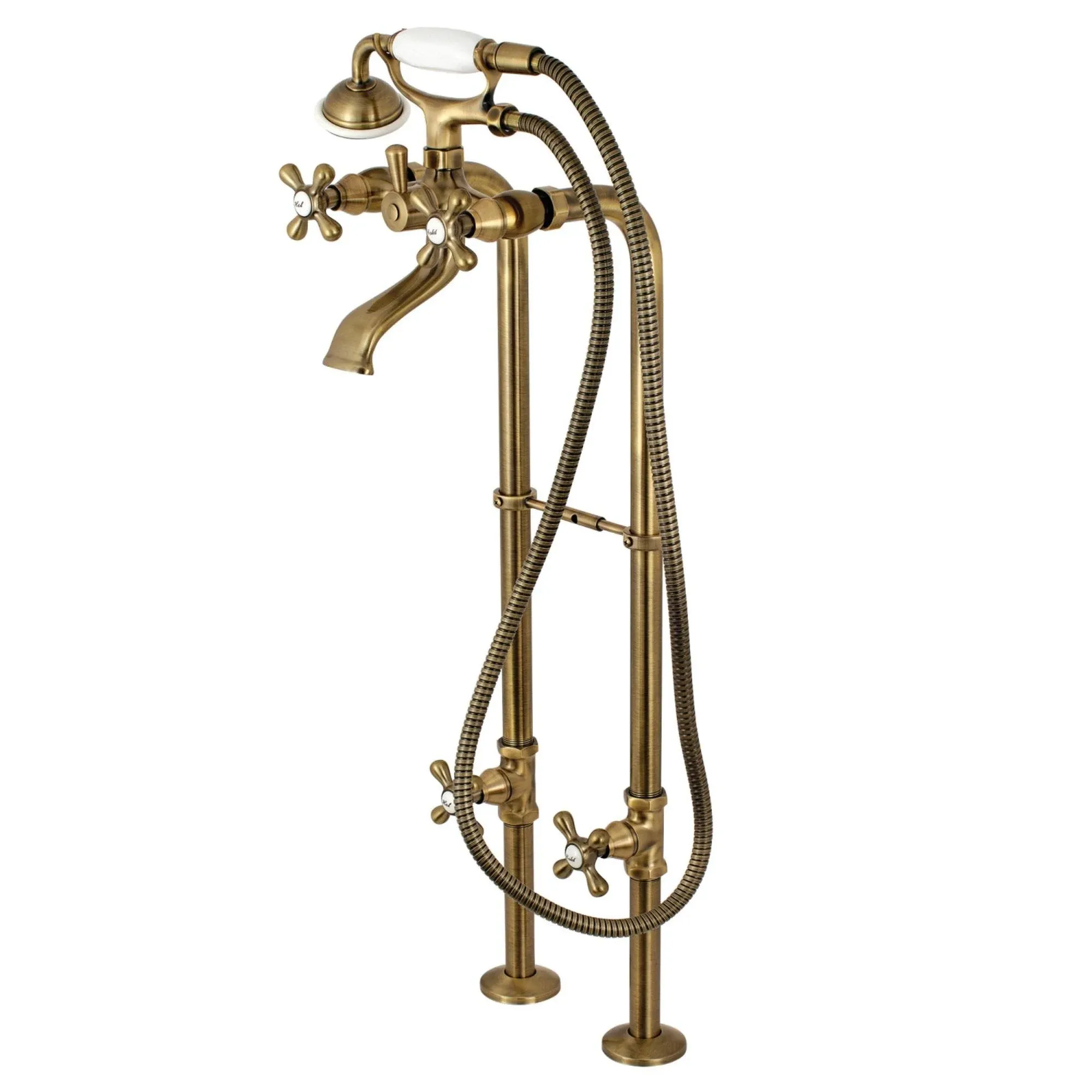 Kingston Brass CCK266K3 Freestanding Tub Faucet Package Antique Brass