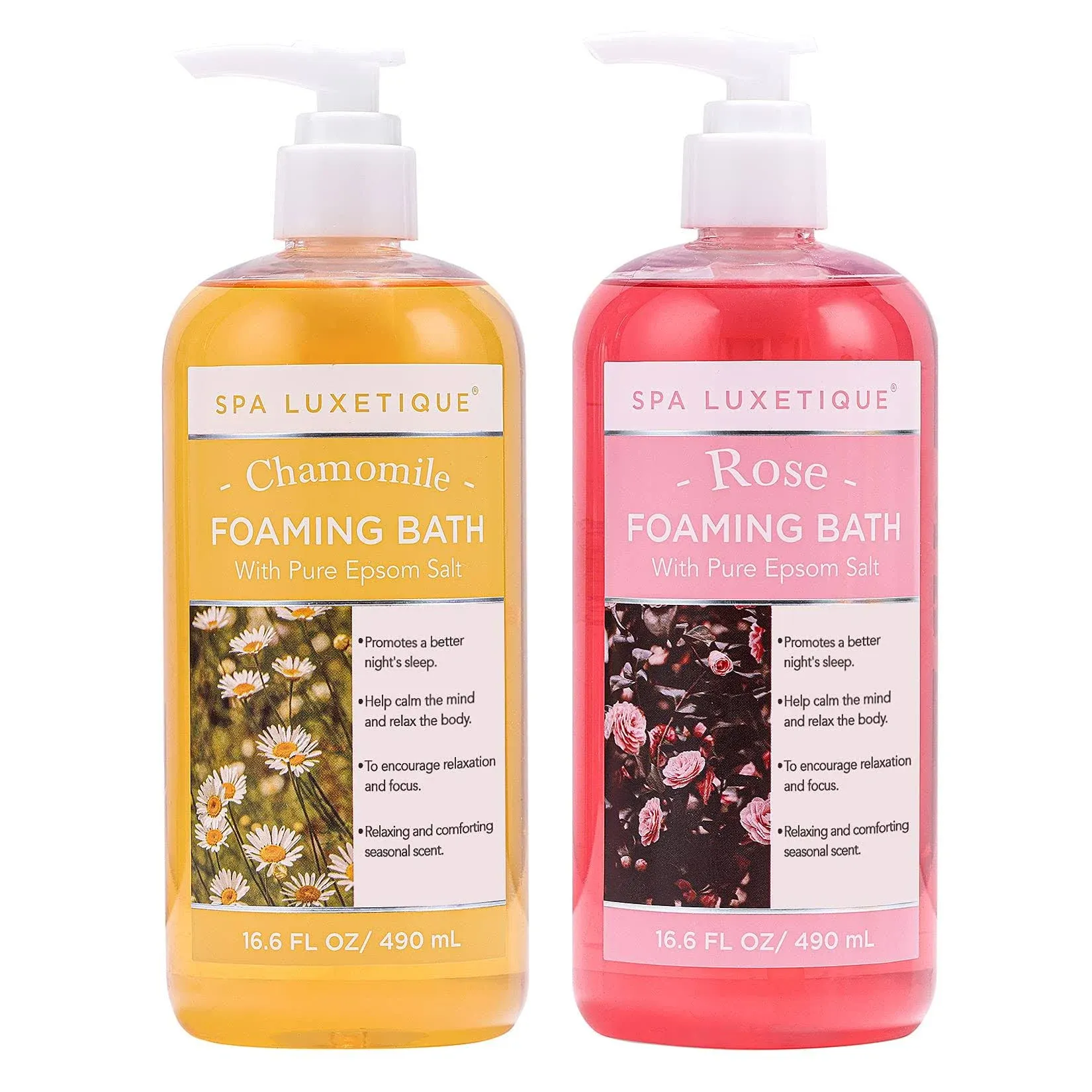 Bubble Bath, Spa Luxetique Foaming Bath for Women with Pure Epsom Salt, Bath Set