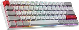 Newmen GM610 60% Wireless Mechanical Gaming Keyboard,Wired/Bluetooth Keyboard,RGB Backlit,61 Anti-Ghosting Keys,Programmable,Hot-Swappable,for Windows Mac Android (Brown)