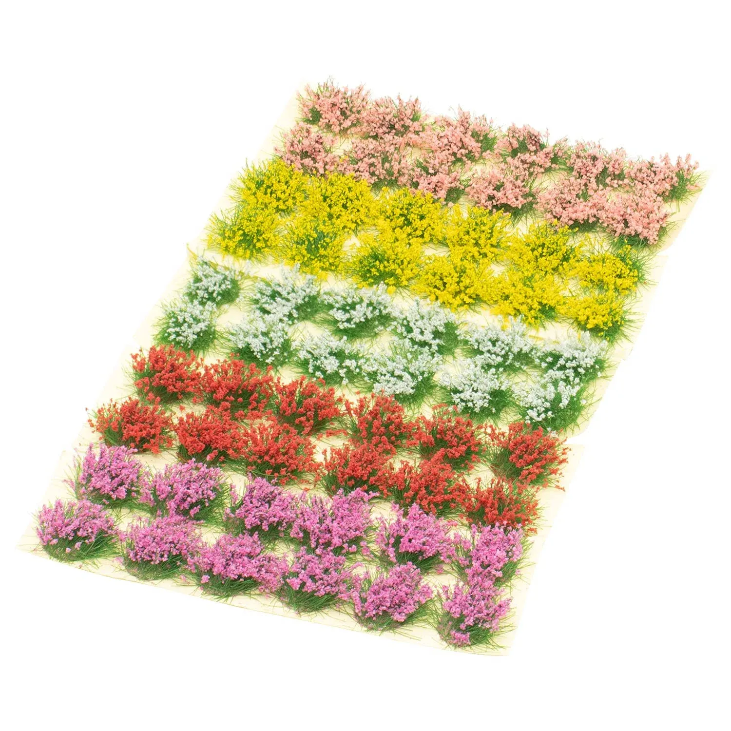 60 Pcs DIY Miniature Colorful Flower Cluster Self Adhesive Flower Vegetation ...