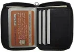 ag wallets Mens Zip Around Leather Wallet with Inserts