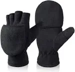 Polar Fleece Warm Flip Gloves Solid Color Half Finger Touchscreen Gloves Outdoor Cycling Driving Gloves Unisex Work Gloves