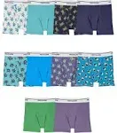 Fruit of The Loom Toddler Boys' Eversoft Boxer Briefs, Assorted Print 10 Pack