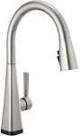 Delta Lenta Single-Handle Pull-Down Kitchen Faucet with Touch2O Technology 19802Tz SpotShield Stainless