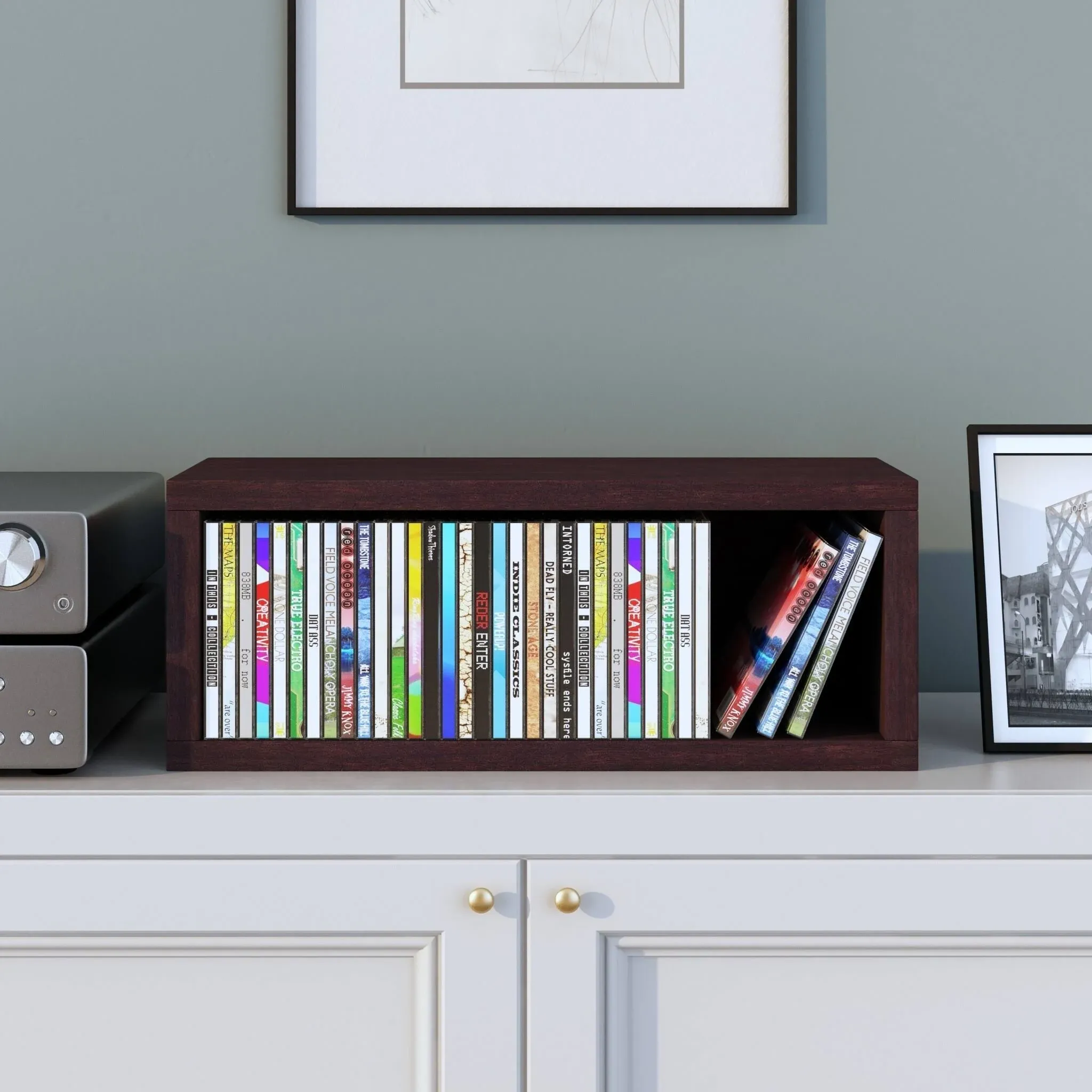 Way Basics Stackable CD Storage Rack - Espresso