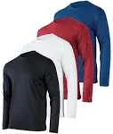 4-Pack Men's Dry-Fit Moisture Wicking Performance Long Sleeve T-Shirt in Multi - Set C | Large