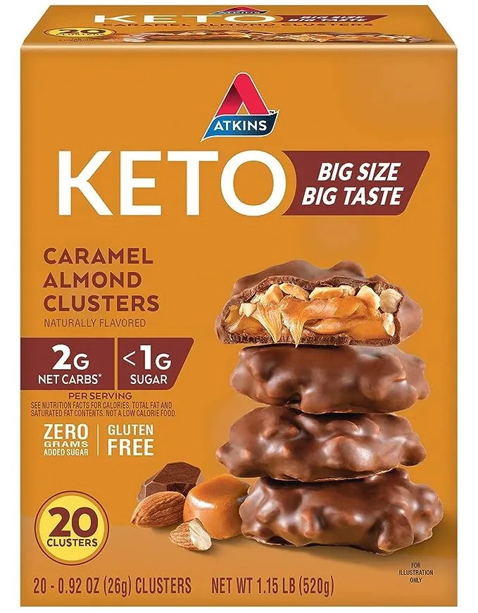 Atkins Keto Caramel Almond Clusters 8 ct