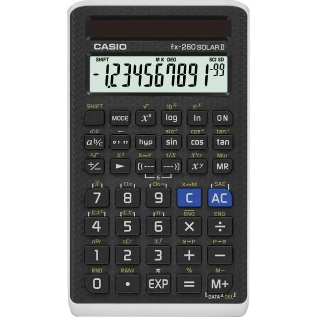 Casio FX-260 Solar II 10-Digit Scientific Calculator, Black