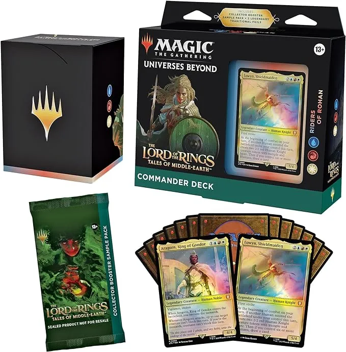 Magic: The Gathering The Lord of The Rings: Tales of Middle-Earth Commander Deck Riders of Rohan + Collector Booster Sample Pack