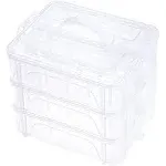 3 Layers Stackable Clear Storage Box/Organizer for Holding 60 Spools Home Embroi