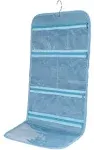 Foldable Clear Hanging Travel Toiletry Bag Cosmetic Organizer Storage (Blue)