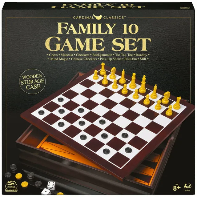 Spin Master Games, Family 10 Classic Games Set, for Ages 8+