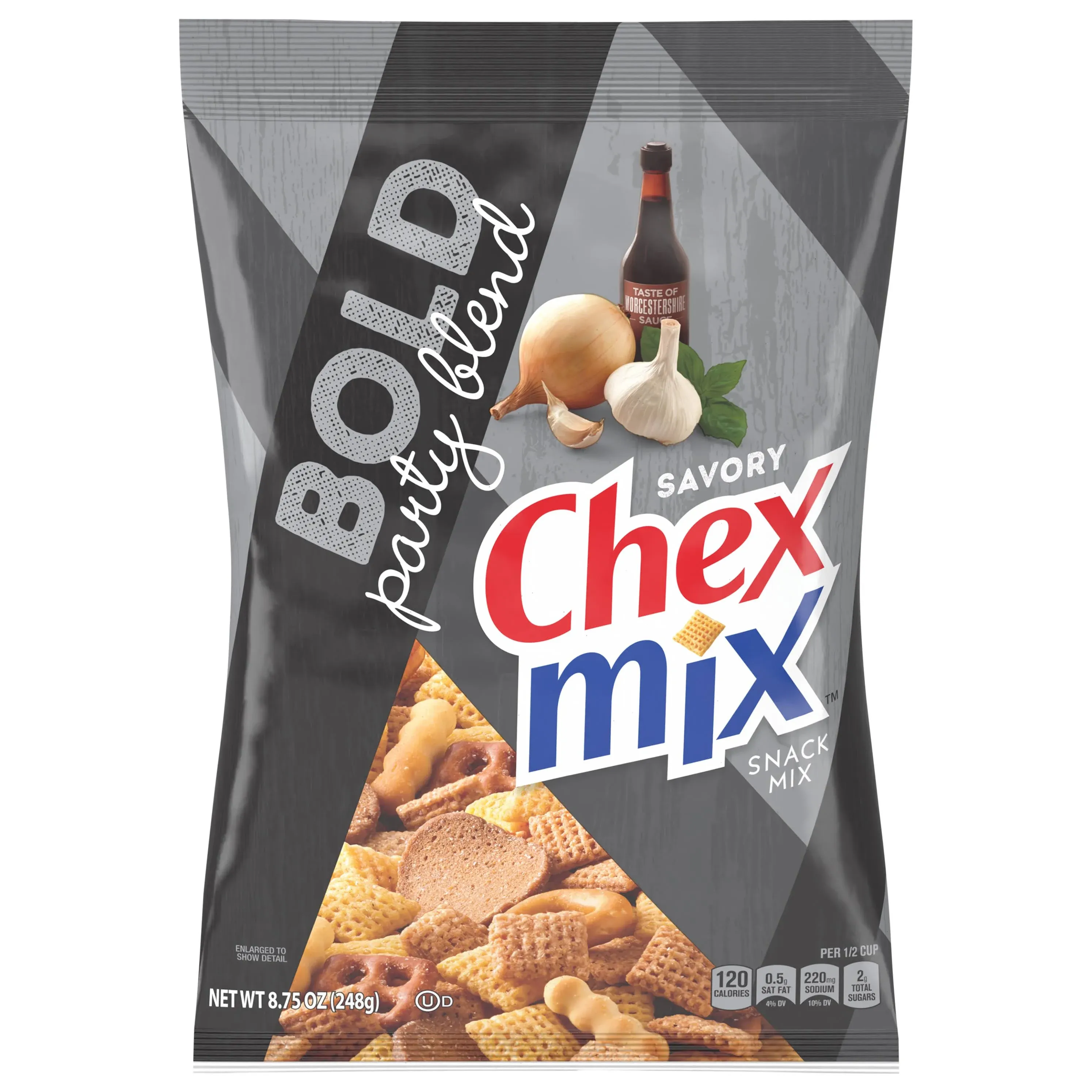 Chex Mix Snack Mix, Savory, Bold Party Blend - 8.75 oz