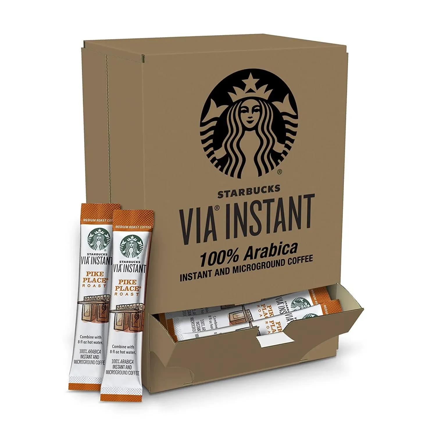 Starbucks VIA Instant Coffee - Pike Place Roast - 1 box (50 packets)