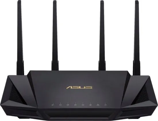 ASUS - AX3000 Dual-Band WiFi 6 Wireless Router with Life time internet Security - Black