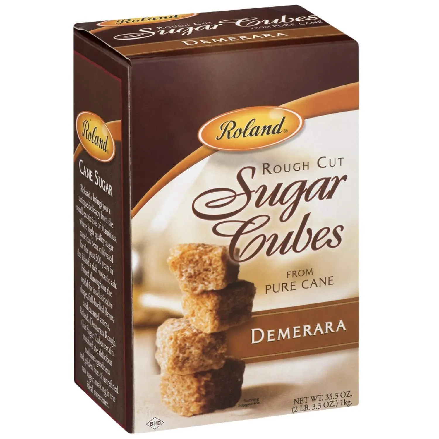 Rough Cut Demerara Sugar Cubes - Light Golden Amber with Toffee Essence, 35.2 Oz