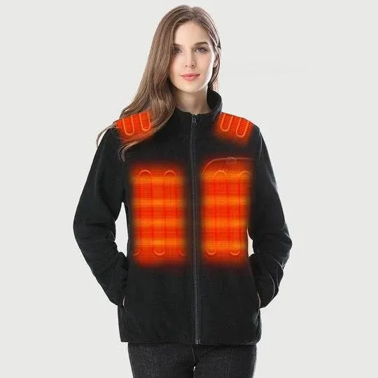 Venustas Women's Fleece Heated Jacket with 5 Heating Zones