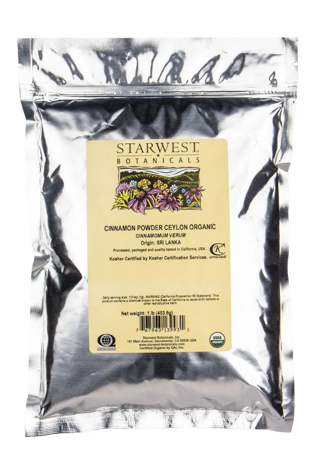 Starwest Botanicals Cinnamon Powder Ceylon Organic - 1 lbs