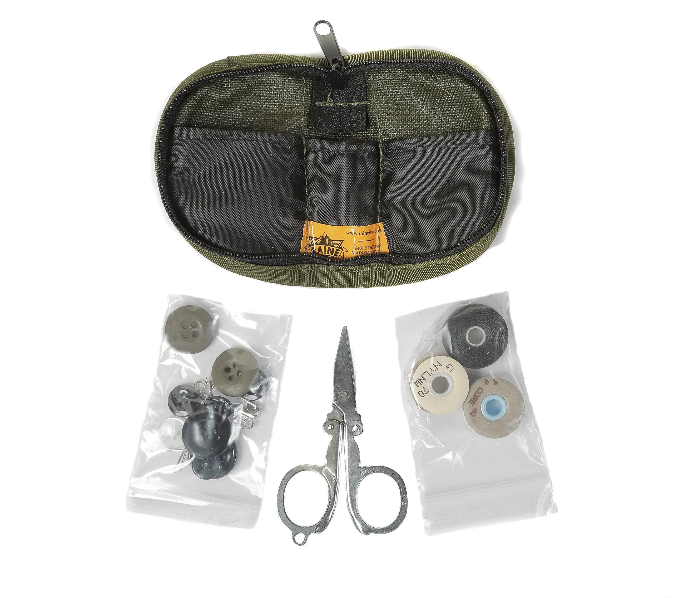 Raine Military Sewing Kit, Olive Drab