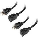 IRON FORGE CABLE 2 Pack Outdoor Extension Cord 50 ft, 16/3 SJTW Heavy Duty Black Extension Cord 3 Prong, 13 Amp Weatherproof Power Cable for Outdoor Lights, Lawn, Landscaping US Veteran Owned