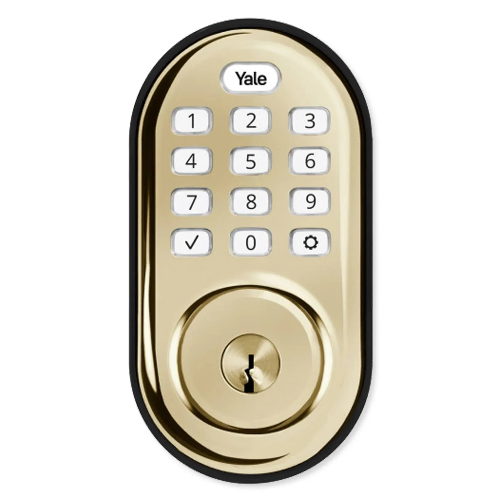 Yale YRD216-ZW2-P05 Z-Wave Plus Assure Lock Push Button Deadbolt, Lifetime Brass