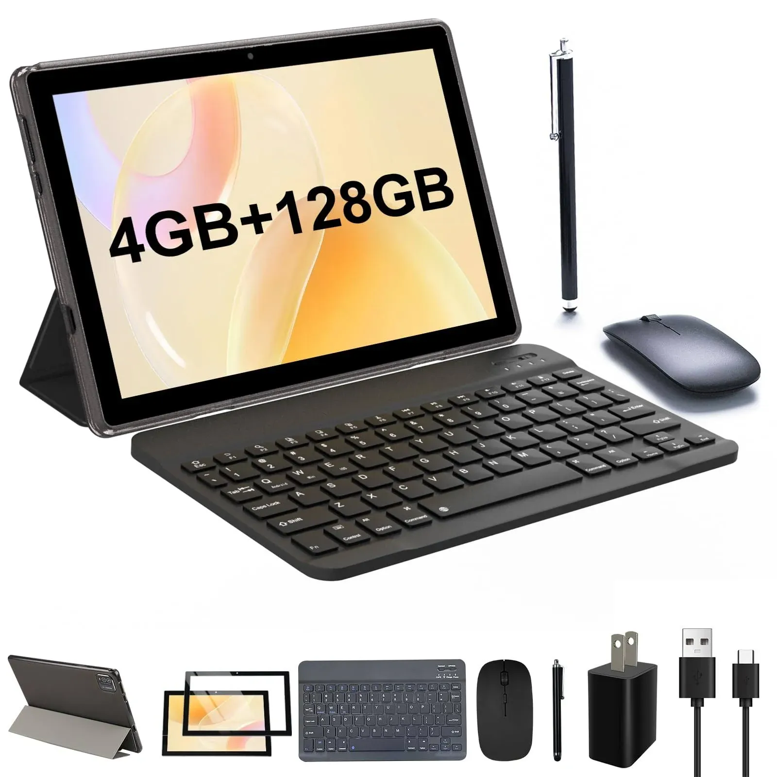 CUPEISI 2024 Newest Tablet with Keyboard 10 inch 2 in 1 4GB RAM+128GB ROM+1TB ...