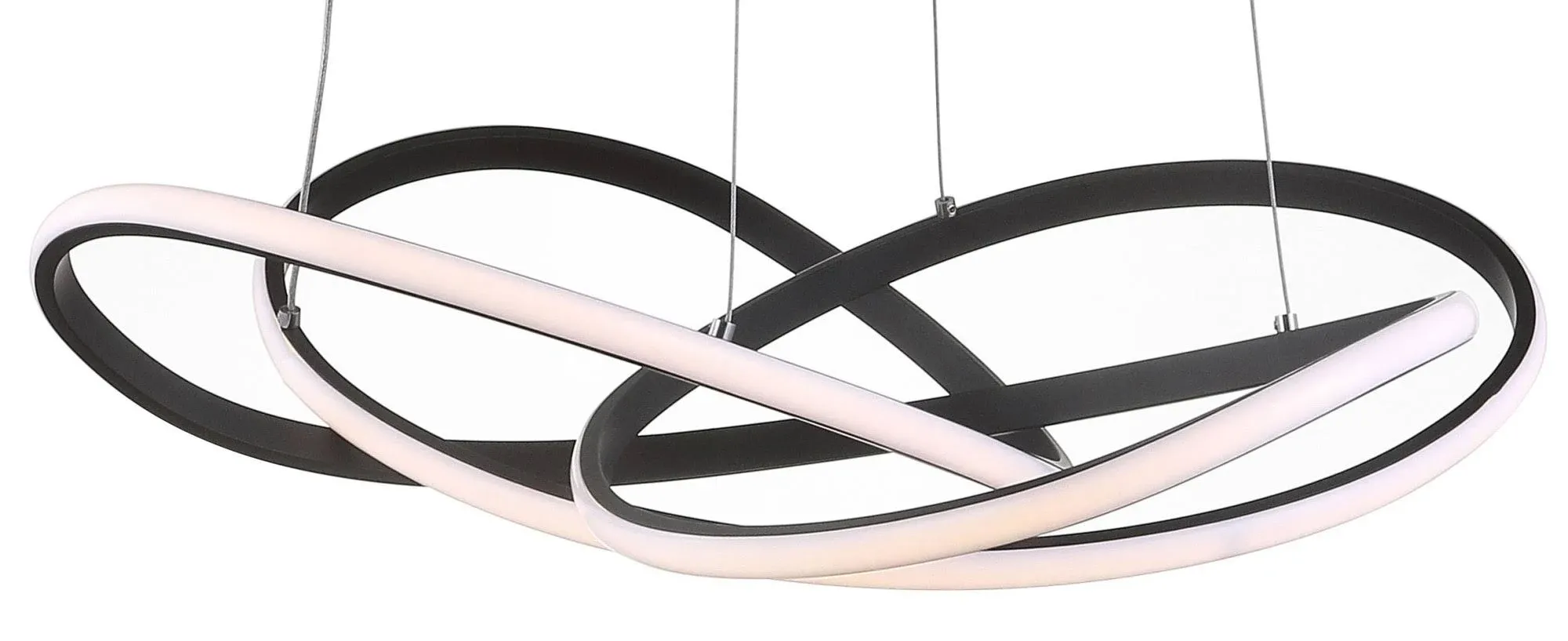 Jonathan Pendant 25&#034;X72&#034; Abstract Integrated Led Metal Adjustable Hanging, Black