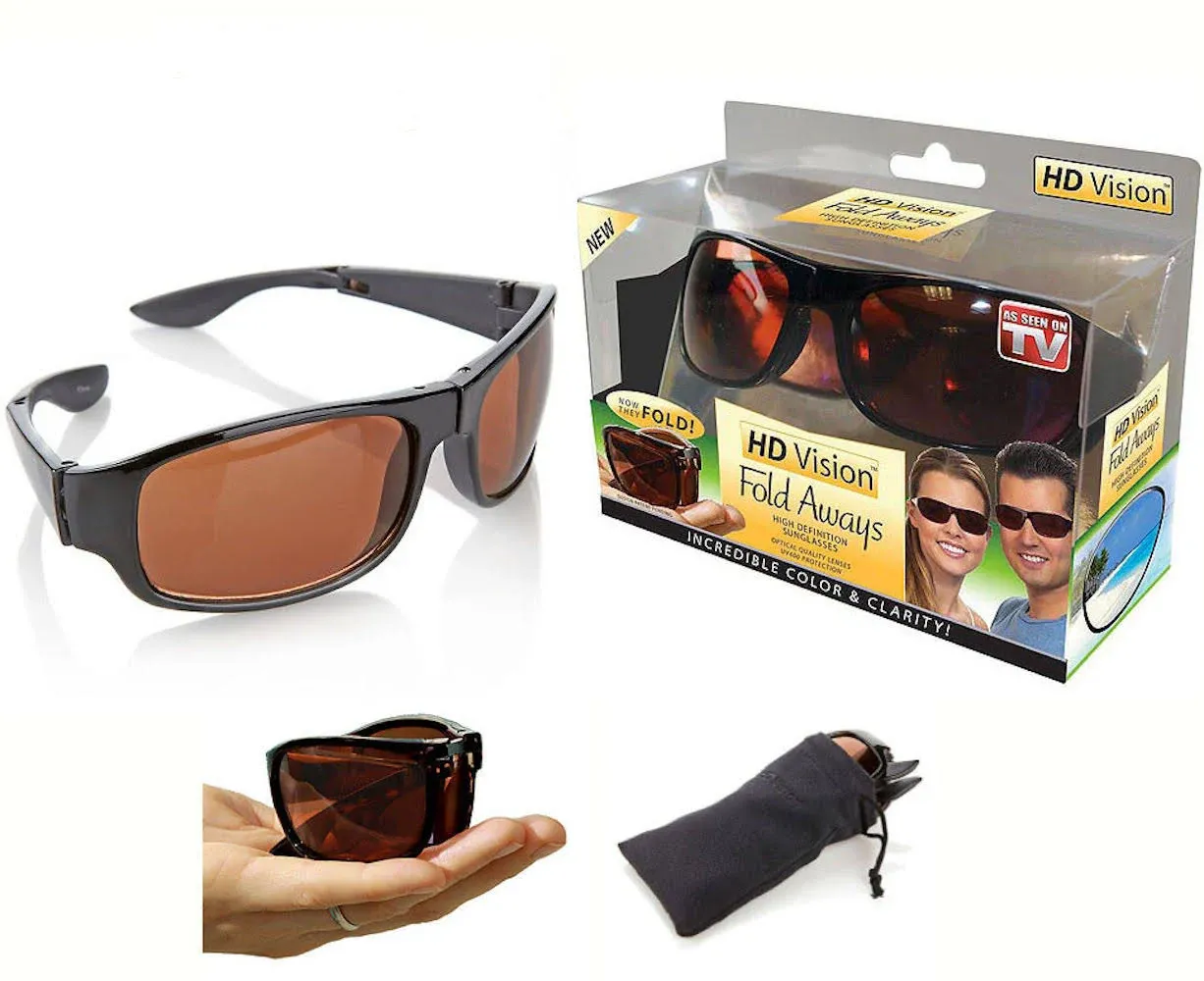 Fold Aways High Definition Sunglasses Deluxe- Single (Black)