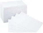 Amazon Basics 4 x 6-Inch Ruled Lined White Index Note Cards, 4x6, 