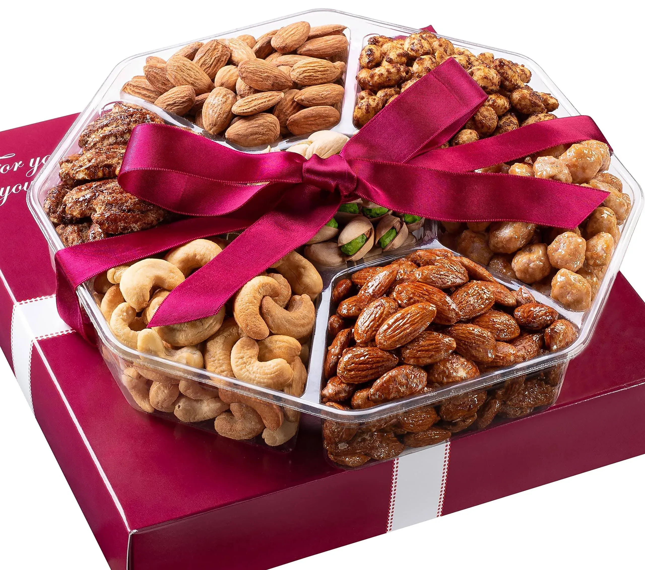 Holiday Christmas Nuts Gift Basket - Assortment Of Sweet &amp; Roasted Salted Gou...