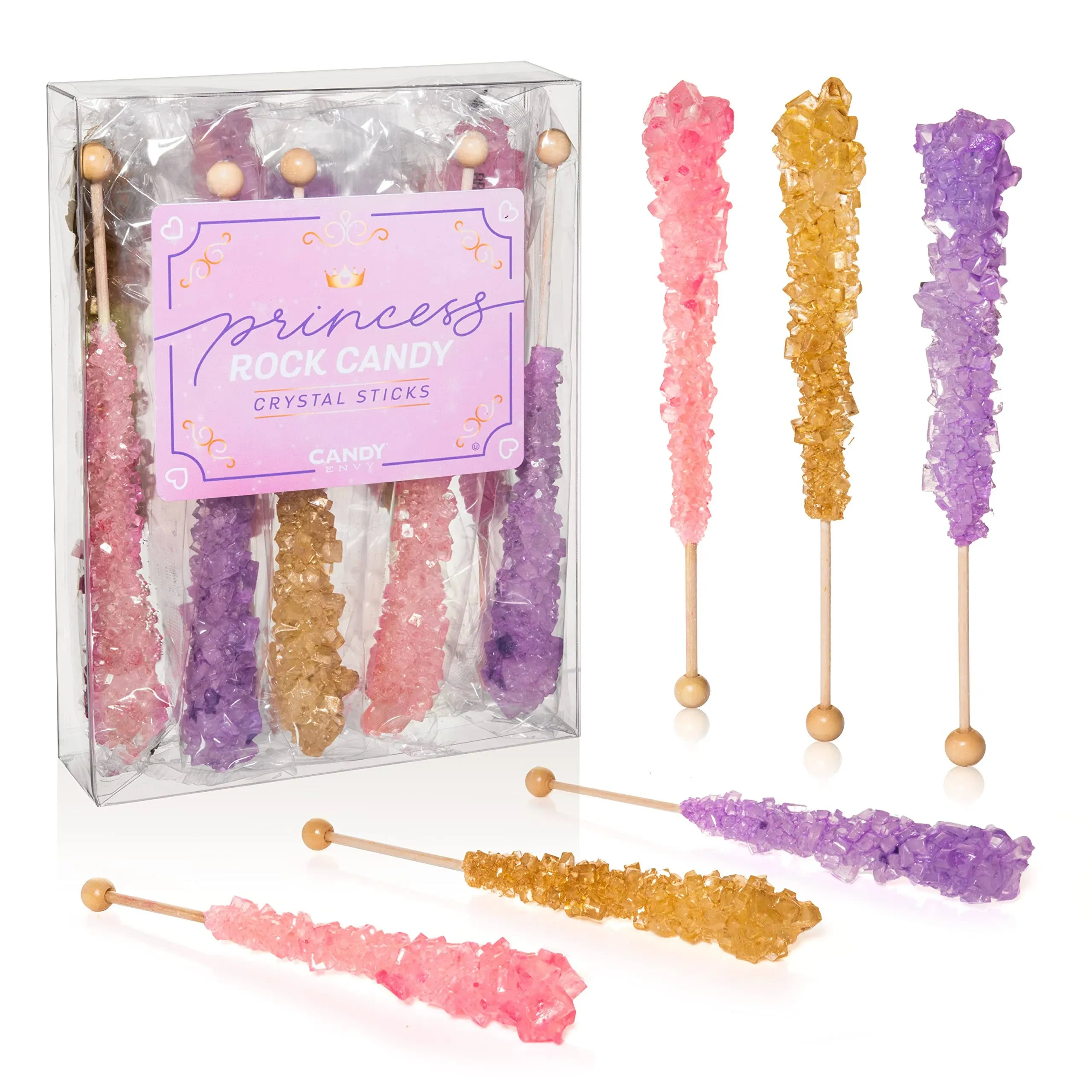 Candy Envy Princess Rock Candy, 3 Flavors, 10 Ct. Indiv. Wrapped