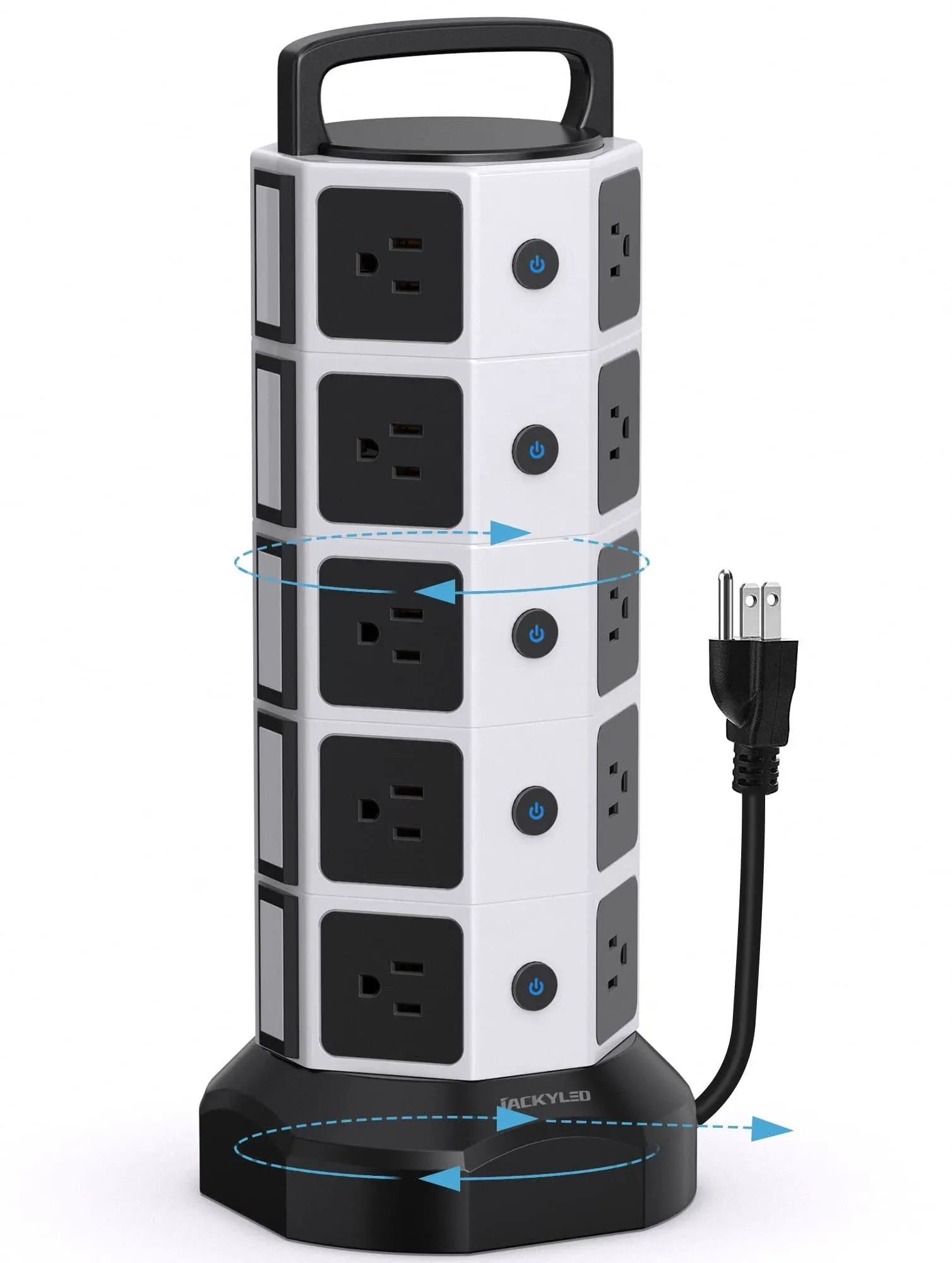 Power Strip Tower JACKYLED  3000W 13A 18 AC Outlets 4 USB Ports