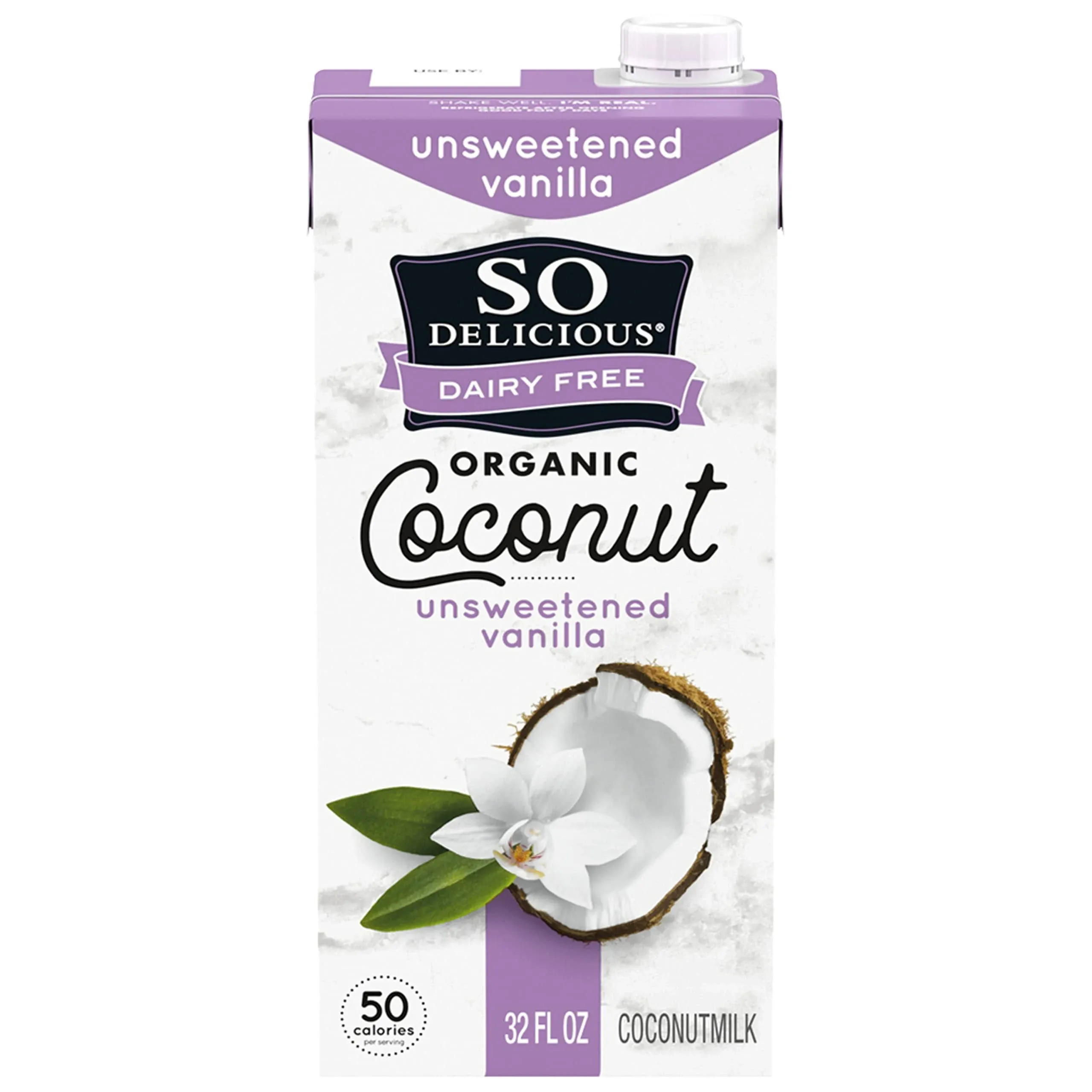 So Delicious Organic Unsweetened Vanilla Coconut Milk 32 oz. - 12/Case