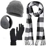 Winter Scarf, Gloves, Beanie, Ear Muffs Set For Men, Women, Running, Skiing,