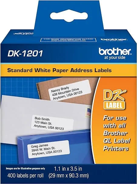 Brother Die-Cut Address Labels, White - 400 count