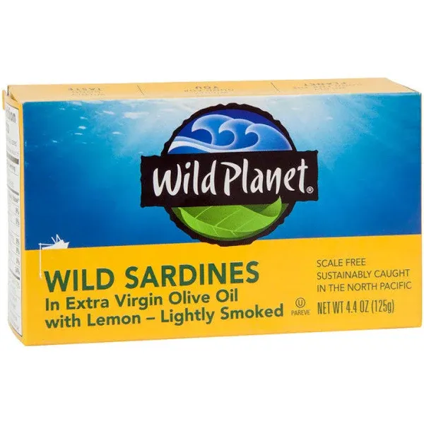 Wild Planet, Sardinas silvestres en agua, sin sal añadida, 4,4 oz (125 g)