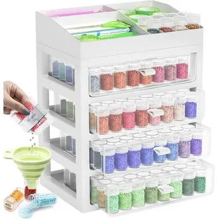 Storage Containers for Diamond Painting Accessories,Art Bead Organizer 4 Drawers