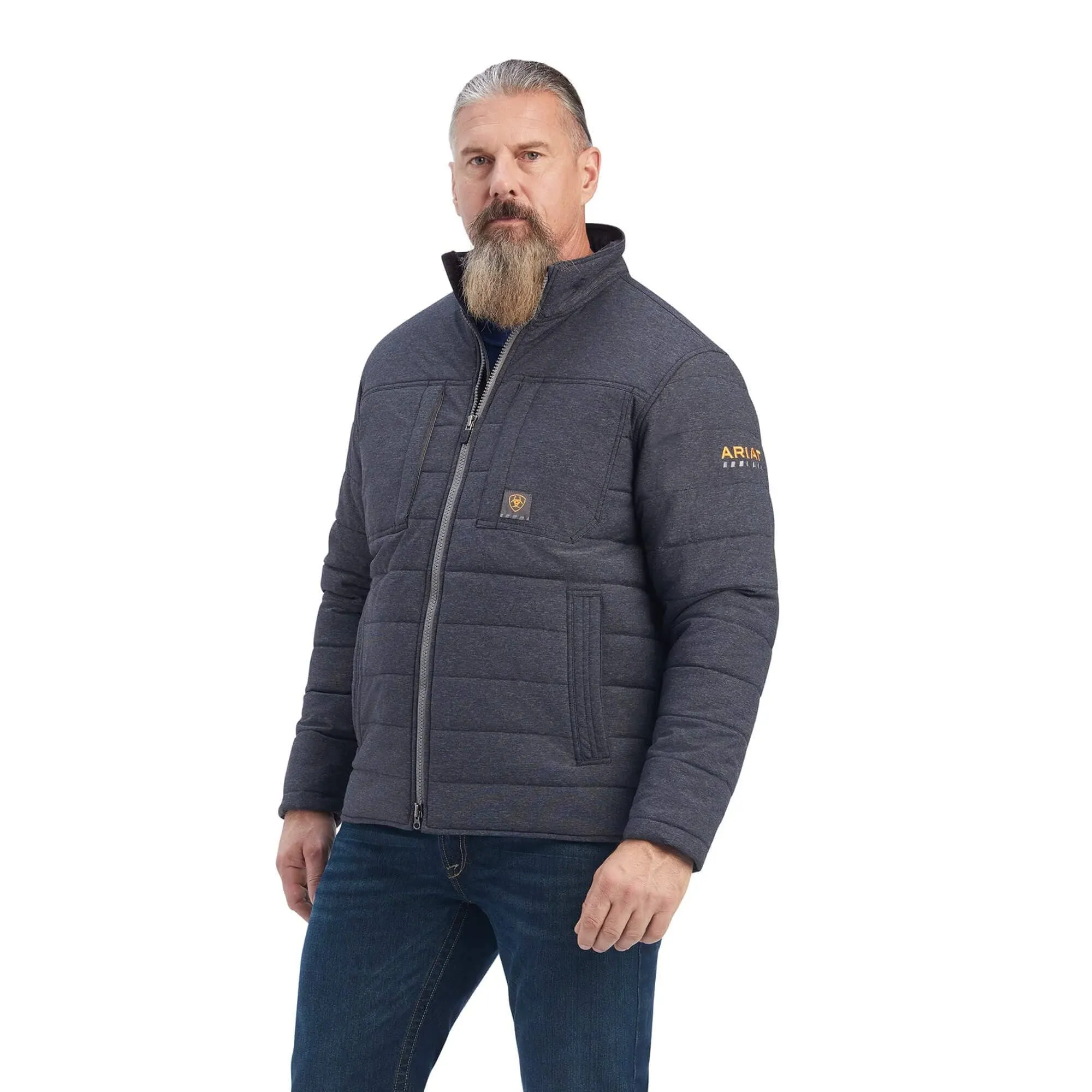 Ariat Men's Rebar Valiant Stretch Canvas Water Resistant Insulated Jacket ...