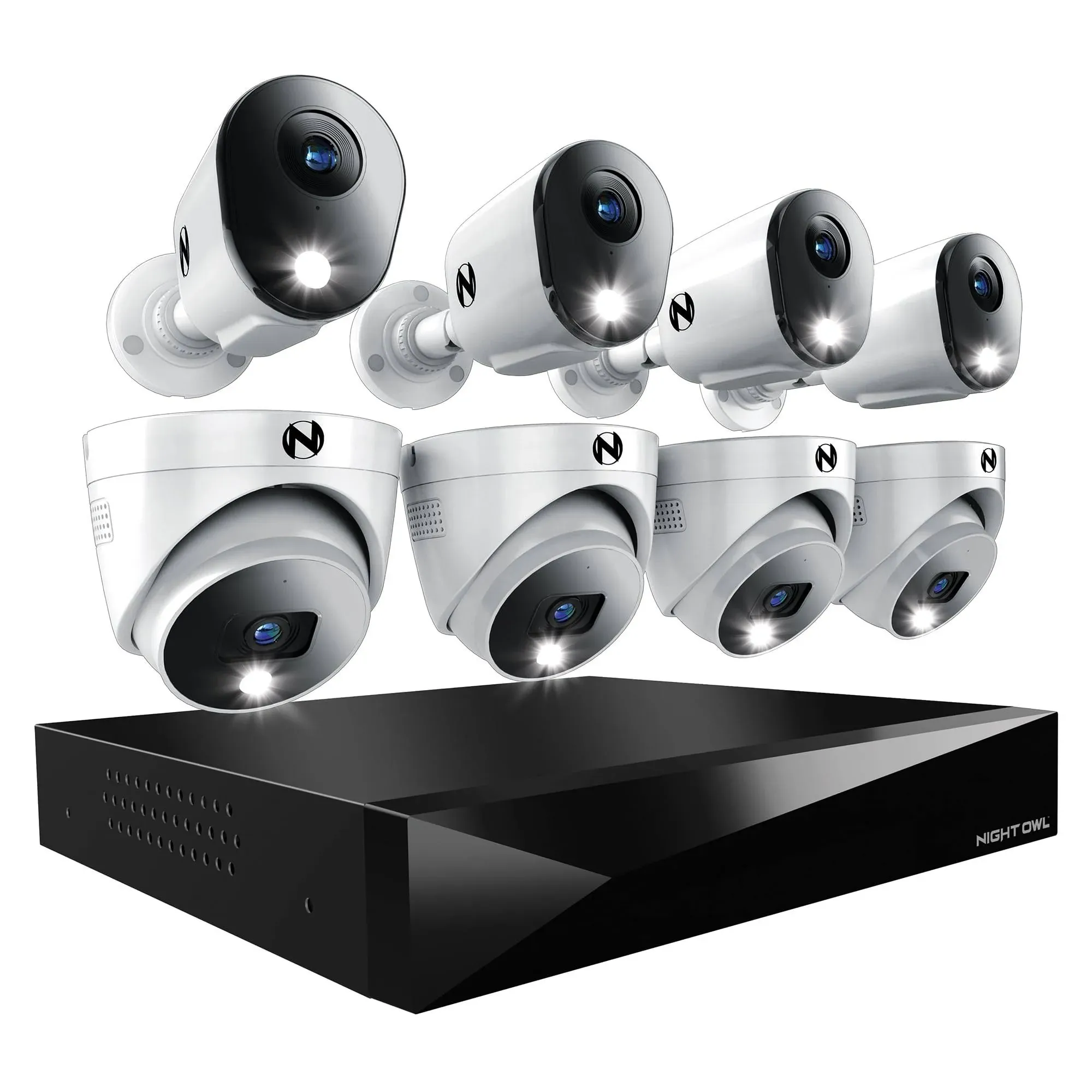 2-Way Audio 12 Channel DVR Security System with 2TB Hard Drive and 8 Wired 2K ...