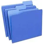 Staples File Folders, 1/3-Cut Tab, Letter size, Blue, 100/Box (ST224527-CC)