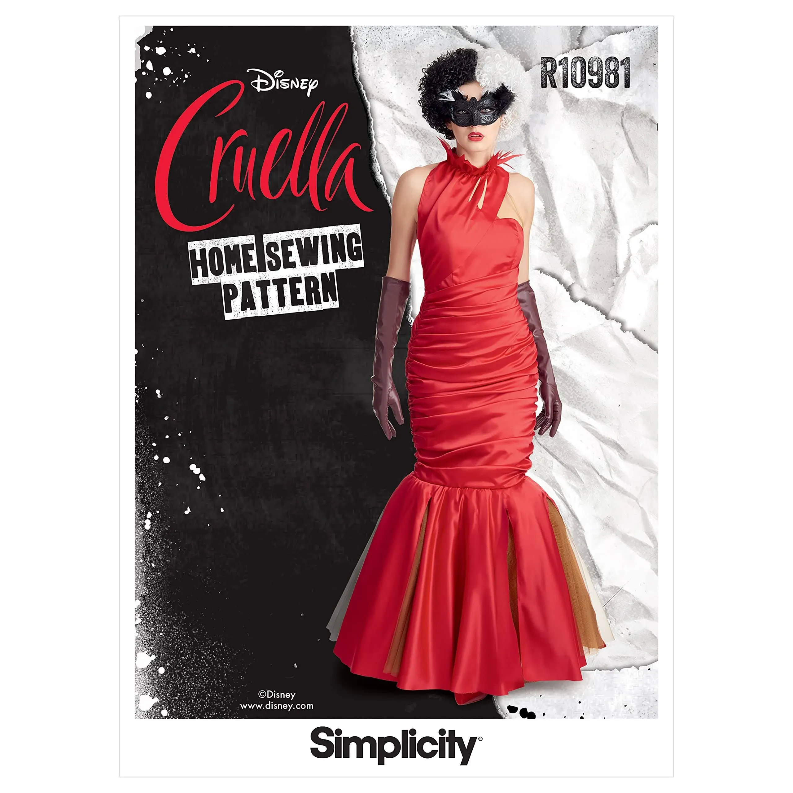 Simplicity Sewing Pattern #R10981 Disney Cruella Red Dress Sz 6-22